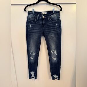 Women's Distressed Black Jeans